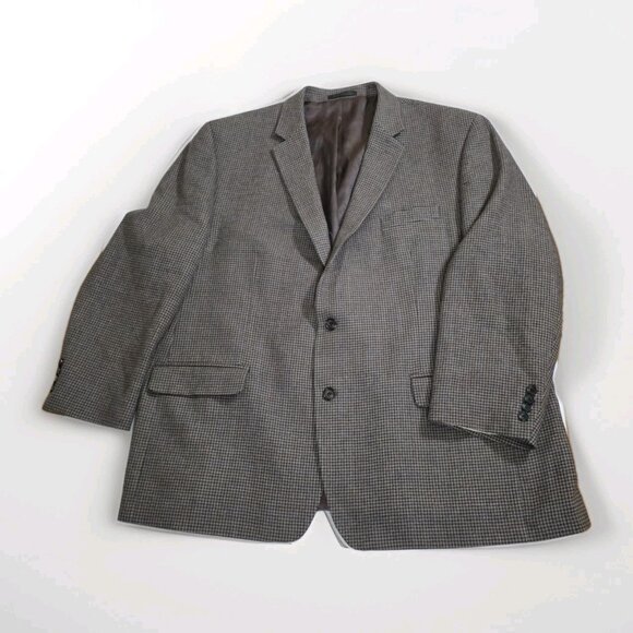Lauren Ralph Lauren Blazer Mens US 52R Houndstooth Tweed Wool Lined 2B 2 Vented - Picture 10 of 16